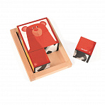 Janod кубики "Лесные животные" в деревянной коробке; 6 элементов