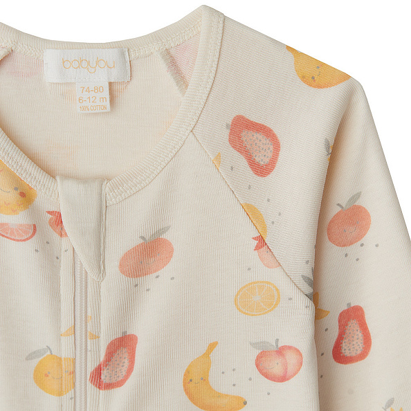 Babybu набор комбинезон на молнии 2 штуки JUICE PRINT 100% Органический хлопок ПИМА - фото  3