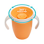 Munchkin поильник непроливайка MIRACLE® 360° с ручками 207 мл. с 6 мес., оранжевый - фото 7