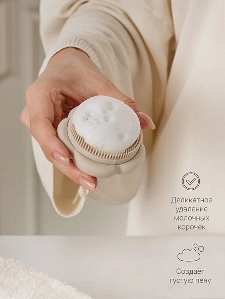 Edda мочалка для мытья головы и тела силикон Лён - фото  3