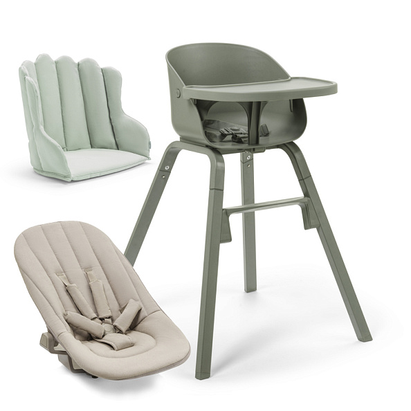 Elodie Grace стульчик + сиденье для новорожденного Hazy Jade+ вкладыш Mineral Green - фото  1