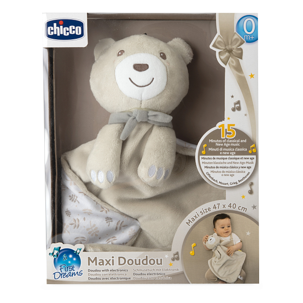 Chicco игрушка-комфортер для сна мягкая Музыкальный Мишка Maxi - фото  4