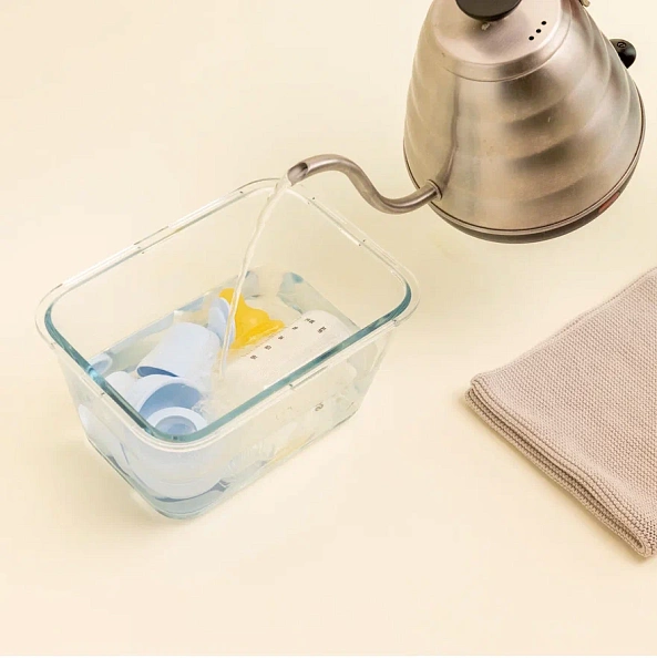 BIBS бутылочка для кормления 150 мл в комплекте с латексной соской медленный поток, Baby Blue - фото  7