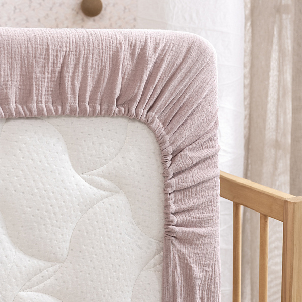 Perina простыня на резинке детская  Muslin (мокко)  - фото  4