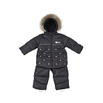Happy Baby комбинезон-трансформер детский с натуральной опушкой true black 