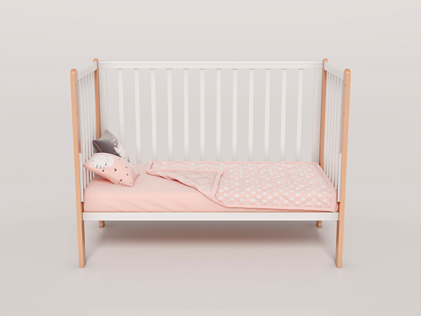 OLANT BABY кровать детская с маятником Bliss белый/бук - фото  11