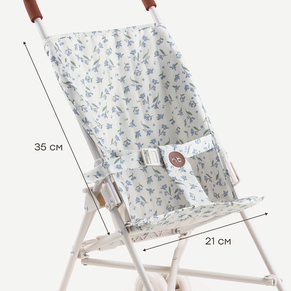 Happy Baby коляска прогулочная для кукол Твиглет (twiglet) синие цветы / blue flowers - фото  6