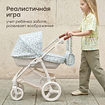 Happy Baby коляска для кукол Эшли (Ashley) синие цветы / blue flowers