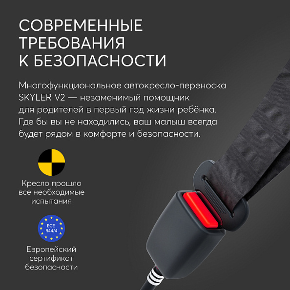 Happy Baby автокресло 0+ SKYLER V2 dark grey (0-12 мес, до 13 кг) - фото  13