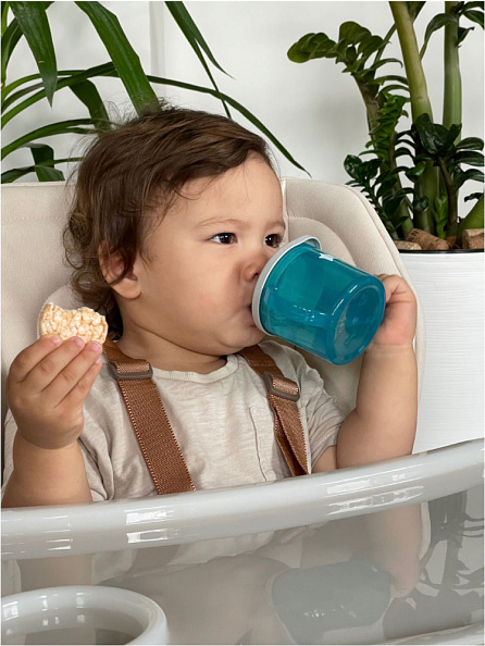 Tommee Tippee поильник, обучающая чашка с носиком и ручками, 190 мл, 4 м+, голубой  - фото  14