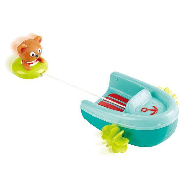 Hape игрушка для купания Мишка на тюбинге