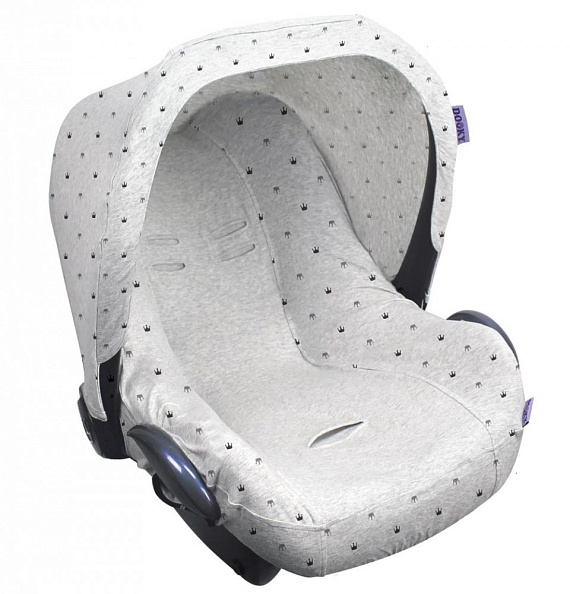 Xplorys    DOOKY Seat cover 0+ Light Grey Crowns