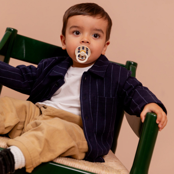 BIBS набор пустышек латексных Studio Colour, 2 штуки Pin/Ivory Steel Blue - фото  7