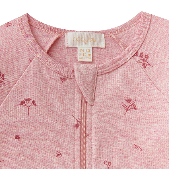 Babybu комбинезон на молнии Peony Blossom 100% органический хлопок  - фото  3