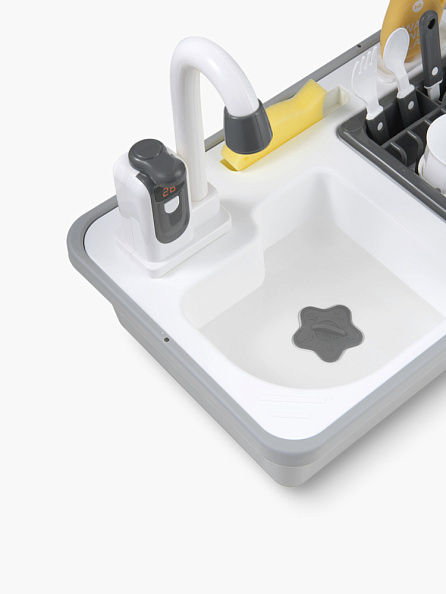 Happy Baby игрушка-раковина Wash and Play набор из 15 предметов, grey - фото  8