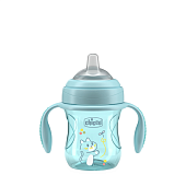 Chicco поильник 4 месяца+ Transition Cup 200 мл голубой