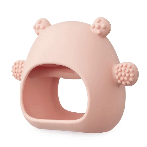 Happy Baby прорезыватель силиконовый массажер для десен bear pink - фото  6