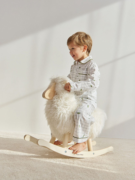 Happy Baby качалка овечка Woolly white - фото  6