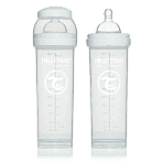 Twistshake бутылочка для кормления 330 мл с контейнером для сухой смеси и соской 4+ белая