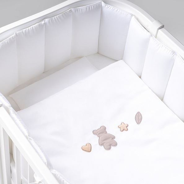 Perina защита для детской кроватки (фенс-бортик) "Sateen Collection" (белый) - фото  2