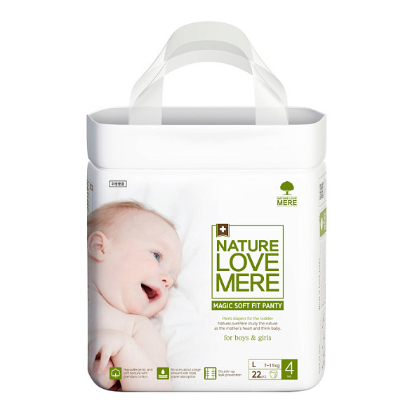 Nature love mere трусики-подгузники L супер мягкие 22 штуки Magic Soft 7-11 кг - фото  1