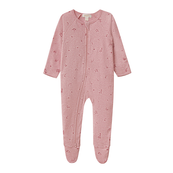 Babybu комбинезон на молнии Peony Blossom 100% органический хлопок  - фото  1