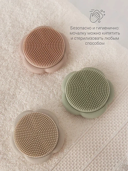 Edda мочалка для мытья головы и тела силикон Лён - фото  6