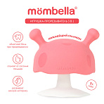 Mombella прорезыватель Грибочек силиконовый, розовый