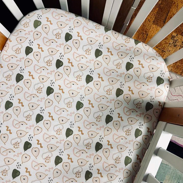 OLANT BABY пеленка на резинке 100х70 см Pear with me LOVE - фото  4