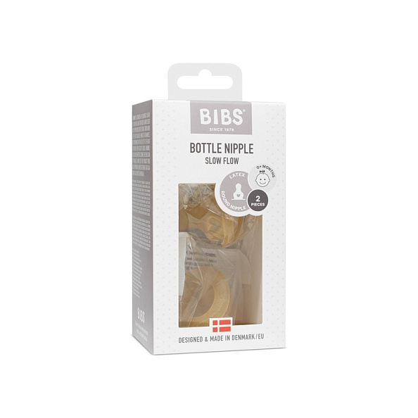 BIBS соски для бутылочки медленный поток, 2 штуки - фото  2