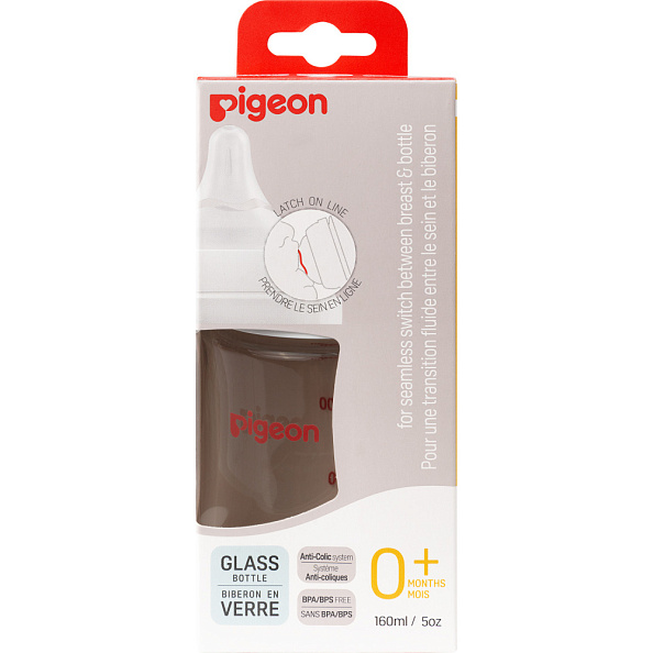 Pigeon бутылочка для кормления Перисталик Плюс с широким горлом 160 мл стекло - фото  13