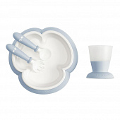 BabyBjorn комплект посуды (тарелка, чашка, ложка, вилка) нежно-голубой