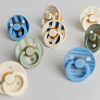 BIBS набор пустышек латексных Studio Colour, 2 штуки Pin/Ivory Steel Blue - фото 4