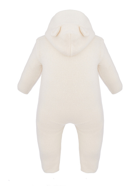 OLANT BABY комбинезон шерсть 100%, двуслойный, с капюшоном, молочный - фото  3