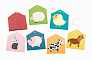 Janod набор карточек с животными Ферма, с разными текстурами