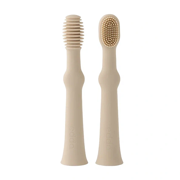 Edda зубная щётка - массажер 2 штуки силикон Лён - фото  1