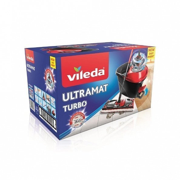 VILEDA набор Ультрамат Турбо в коробке (швабра с телескопической ручкой + ведро с  педальным отжимом