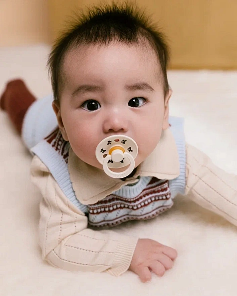 BIBS пустышка латексная Colour Holiday - Bow - Ivory/Plum - фото  7