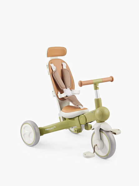 Happy Baby велосипед складной трёхколёсный Mercury Pro, olive - фото  18