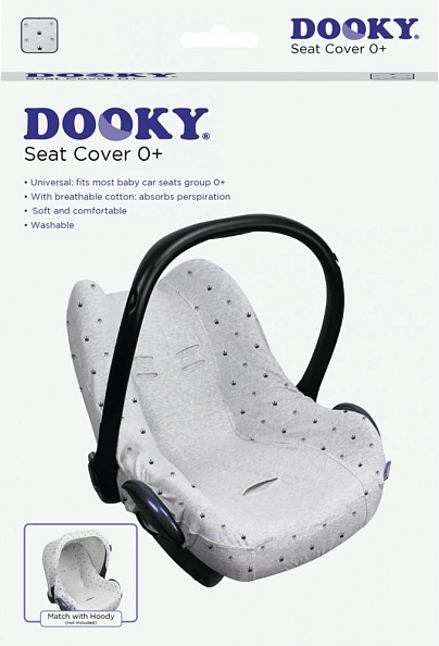 Xplorys    DOOKY Seat cover 0+ Light Grey Crowns