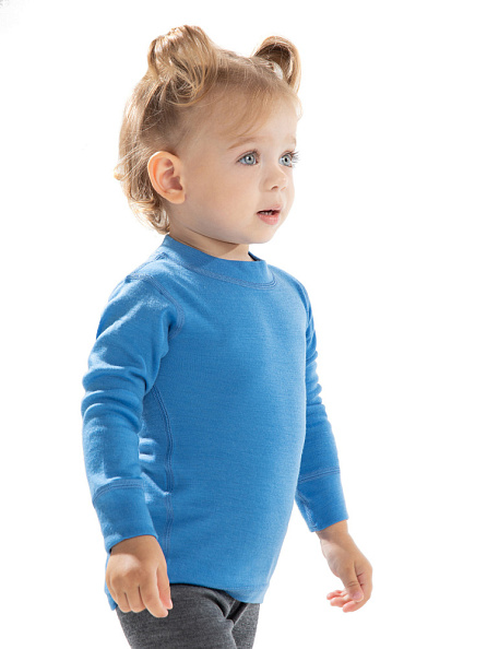 NORVEG футболка 100% шерсть с длинным рукавом Soft Kids цвет голубой - фото  1